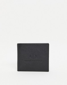 Черный кожаный бумажник с тисненым логотипом "AX" Armani Exchange-Черный цвет