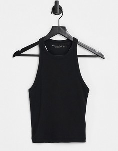 Черная укороченная футболка Abercrombie & Fitch-Черный цвет