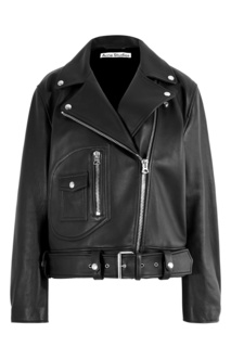 Черная куртка-косуха из кожи Acne Studios