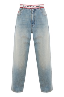 Голубые джинсы с логотипом Balenciaga