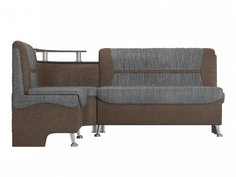 Кухонный угловой диван Сидней Рогожка Серый/Коричневый левый Bravo