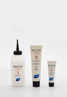 Краска для волос Phyto 7 blonde, 1 флакон с проявляющим молочком - 60 мл, 1 туба с окрашивающим кремом - 40 мл, 1 саше с защитным средством - 25 мл, Защитные перчатки - 1 пара