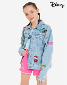 Джинсовая куртка с вышивкой Gravity Falls для девочки Gloria Jeans