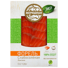 Форель ломтики Меридиан ЭКО слабосоленая, 120 г Meridian