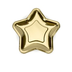 Тарелка звезда золотая 23см 6шт в ассортименте Party Deco