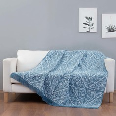 Плед Arya Home Juan белый с голубым 150х200 см