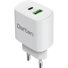 Сетевое зарядное устройство Dorten 2-Port USB 20W Wall Quick Charger PD3.0+QC3.0 белый DN206600