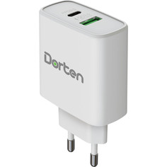 Сетевое зарядное устройство Dorten 2-Port USB 38W Wall Quick Charger PD3.0+QC3.0 белый