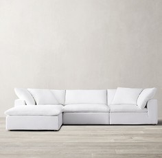 Угловой диван cloud (idealbeds) серый 300x79x140 см.