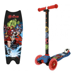 Самокат 1Toy Мстители, детский, 3-колесный, черный/красный [т14733]