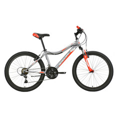 Велосипед BLACK ONE Ice 24 (2021), горный (подростковый), рама 13", колеса 24", серый/красный, 15.22кг [hd00000442]