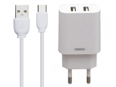 Зарядное устройство Remax RP-U35 2xUSB 2.1A + Cable USB Type-C White 6972174156354