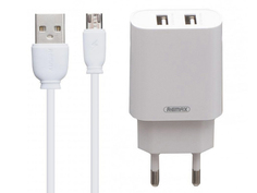 Зарядное устройство Remax RP-U35 2xUSB 2.1А + Cable MicroUSB White 6972174156347