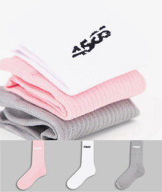 Набор из 3 пар спортивных носков с антибактериальной обработкой ASOS 4505-Многоцветный