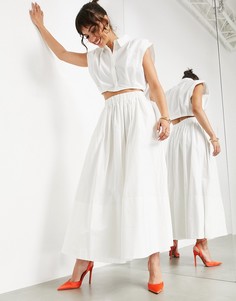 Белая юбка миди полностью из хлопка ASOS EDITION-Белый