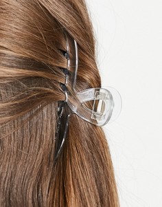 Большая прозрачная заколка-краб для волос ASOS DESIGN-Прозрачный