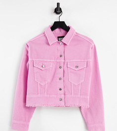 Розовая укороченная джинсовая куртка Reclaimed Vintage-Розовый цвет