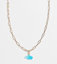 Золотистое ожерелье с подвеской в виде облака ASOS DESIGN Curve-Золотистый