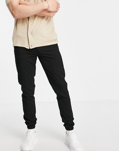 Черные строгие зауженные джоггеры ASOS DESIGN-Черный цвет