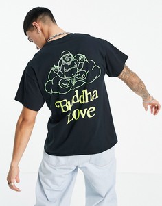 Черная футболка с надписью "Buddha Love" New Love Club-Черный