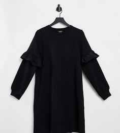 Черное трикотажное платье с оборками New Look Maternity-Черный цвет