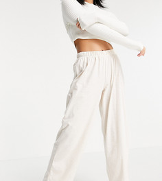Кремовые пижамные брюки прямого кроя из трикотажа ASOS DESIGN Petite – Выбирай и Комбинируй-Белый