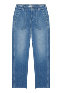 Синие укороченные джинсы с накладными карманами Maje