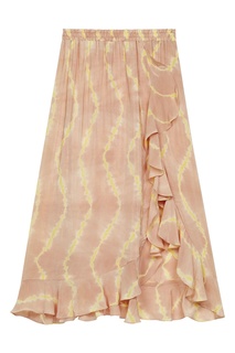 Бежевая юбка с оборками Maje