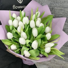 25 белых тюльпанов Flowwow