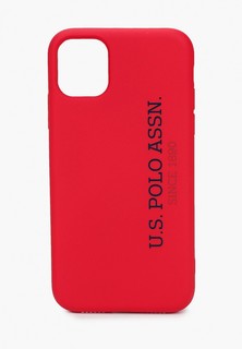 Чехол для iPhone U.S. Polo Assn. 11, Liquid silicone Vertical Logo Red