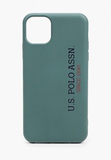 Чехол для iPhone U.S. Polo Assn. 11 Pro Max, Liquid silicone Vertical Logo Green