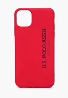 Чехол для iPhone U.S. Polo Assn. 11 Pro Max, Liquid silicone Vertical Logo Red