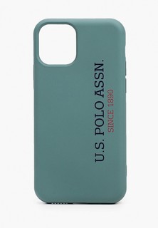 Чехол для iPhone U.S. Polo Assn. 11 Pro, Liquid silicone Vertical Logo Green