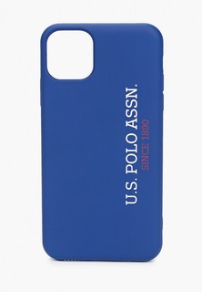 Чехол для iPhone U.S. Polo Assn. 11 Pro Max, Liquid silicone Vertical Logo Blue