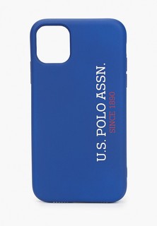 Чехол для iPhone U.S. Polo Assn. 11, Liquid silicone Vertical Logo Blue