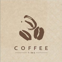 Салфетки одноразовые Крафт Coffe time 2-слойные 33x33 см 25 шт Без бренда