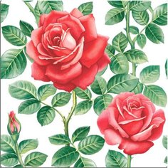 Салфетки одноразовые Английская роза 3-слойные 33x33 20 шт Без бренда