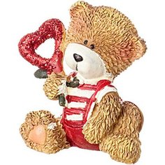 Статуэтка Медвежонок с сердцем коричневый 5x5 cм Без бренда