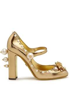 Dolce & Gabbana декорированные туфли на блочном каблуке