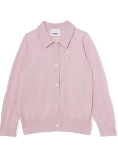 Burberry Kids кардиган с воротником и монограммой TB