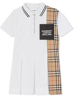 Burberry Kids платье поло со вставкой в клетку