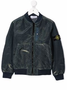 Stone Island Junior бомбер с логотипом