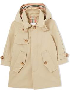 Burberry Kids пальто со съемным капюшоном