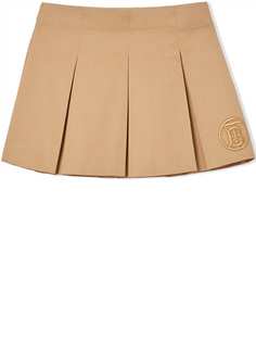 Burberry Kids юбка со складками и монограммой