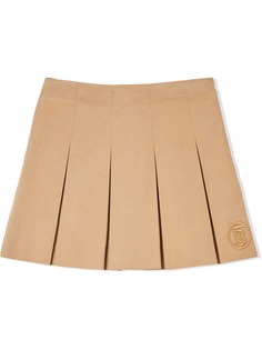 Burberry Kids плиссированная юбка с вышитой монограммой