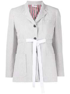 Thom Browne жакет из сирсакера с поясом