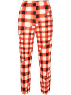 Pleats Please Issey Miyake клетчатые брюки с завышенной талией и вставками
