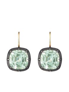 FRED LEIGHTON серьги Collet из желтого золота и серебра с кварцем