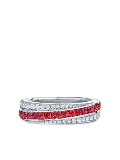 KWIAT кольцо Splendor из белого золота с бриллиантами и рубинами