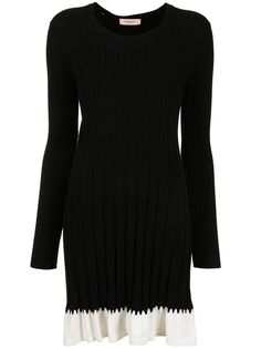 TWINSET платье в рубчик с баской